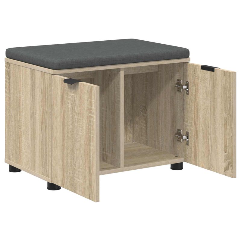 Casa si Gradina - Mobilier - Organizare si depozitare - Bancute - Banca pentru hol cu perna cu usa Stejar Sonoma 60 x 38 x 46 cm, - Infinity.ro