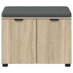 Casa si Gradina - Mobilier - Organizare si depozitare - Bancute - Banca pentru hol cu perna cu usa Stejar Sonoma 60 x 38 x 46 cm, - Infinity.ro