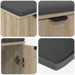 Casa si Gradina - Mobilier - Organizare si depozitare - Bancute - Banca pentru hol cu perna cu usa Stejar Sonoma 60 x 38 x 46 cm, - Infinity.ro
