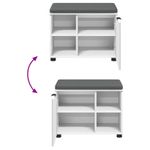 Casa si Gradina - Mobilier - Organizare si depozitare - Bancute - Banca pentru hol cu perna Simplu Alb 60 x 38 x 46 cm - Infinity.ro