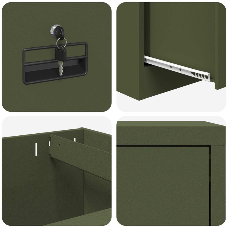 Casa si Gradina - Mobilier - Dulapuri si sifoniere - Dulapuri - Dulap pentru Fisiere cu raft Verde masliniu 44 x 50 x 106.5 cm - Infinity.ro