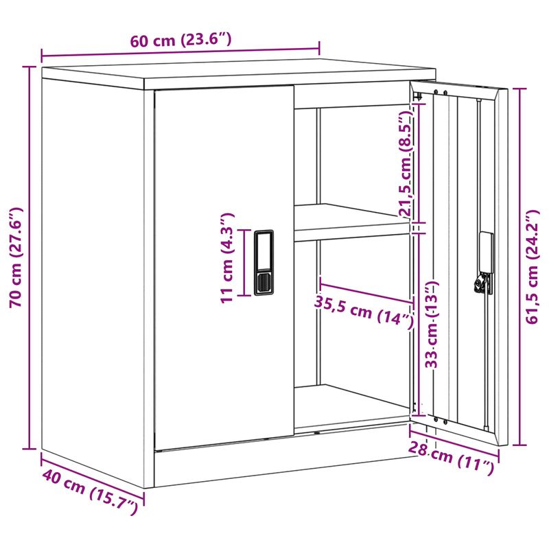 Casa si Gradina - Mobilier - Dulapuri si sifoniere - Dulapuri - Dulap de depozitare Roz 60 x 40 x 70 cm Otel Laminat la Rece - Infinity.ro