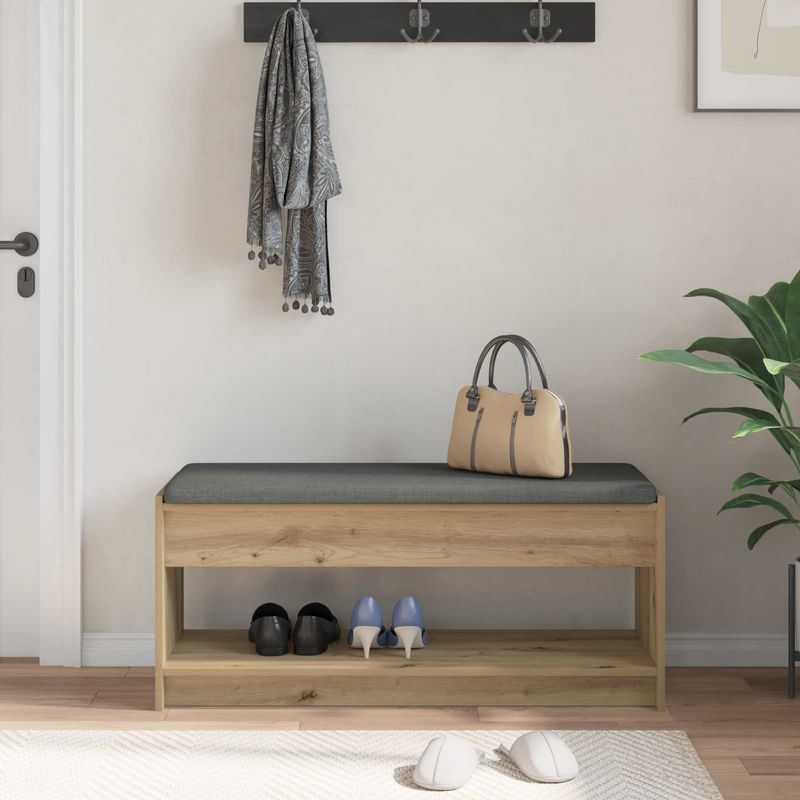 Casa si Gradina - Mobilier - Organizare si depozitare - Bancute - Banca pentru hol cu perna Stejar Artizanal 103 x 38 x 45 cm - Infinity.ro