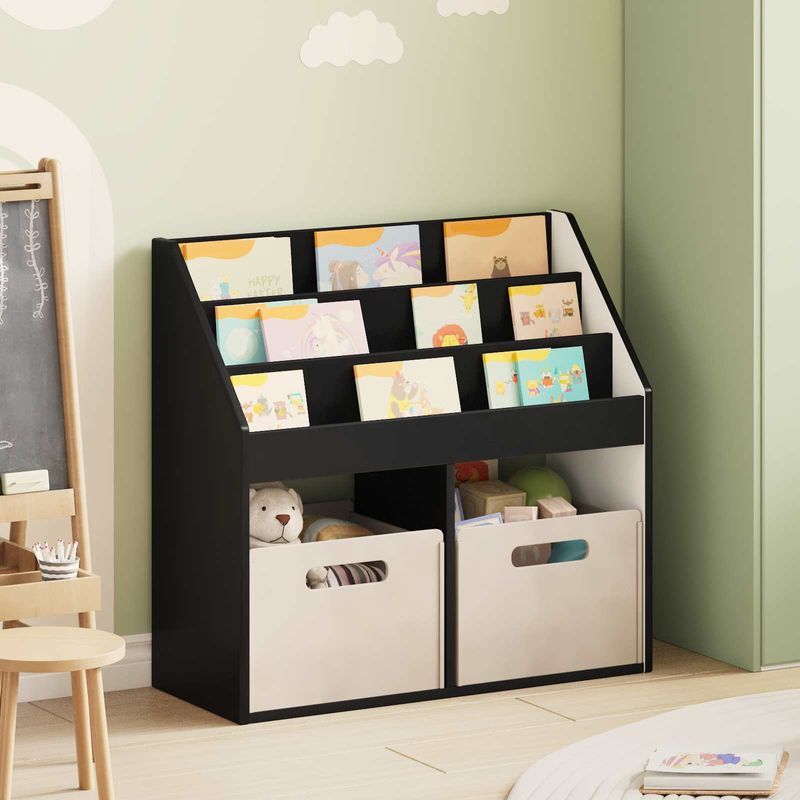 Casa si Gradina - Mobilier - Biblioteci si rafturi - Rafturi - Raft pentru copii Negru 72,5 x 29,5 x 69 cm Lemn compozit - Infinity.ro