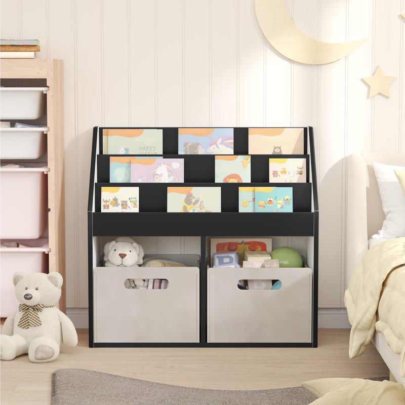 Casa si Gradina - Mobilier - Biblioteci si rafturi - Rafturi - Raft pentru copii Negru 72,5 x 29,5 x 69 cm Lemn compozit - Infinity.ro