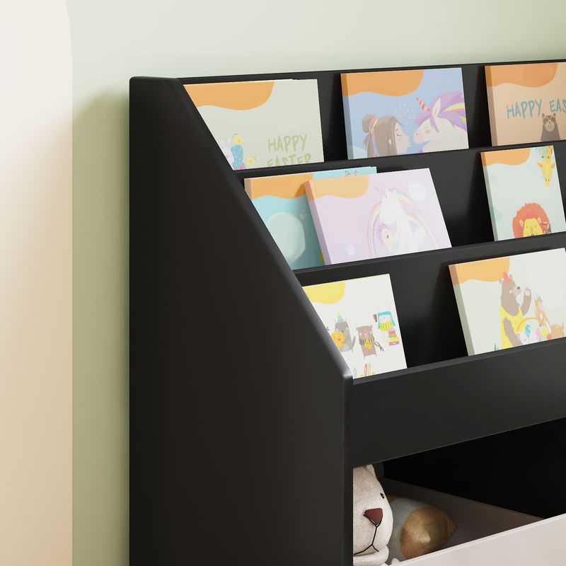Casa si Gradina - Mobilier - Biblioteci si rafturi - Rafturi - Raft pentru copii Negru 72,5 x 29,5 x 69 cm Lemn compozit - Infinity.ro