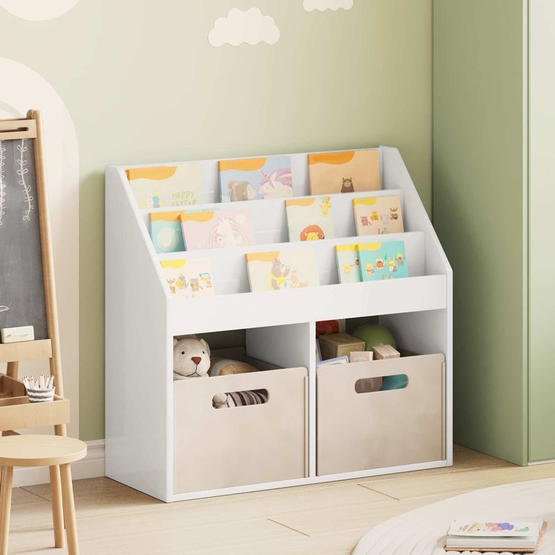 Casa si Gradina - Mobilier - Biblioteci si rafturi - Rafturi - Raft pentru copii Alb lucios 72,5 x 29,5 x 69 cm Lemn compozit - Infinity.ro