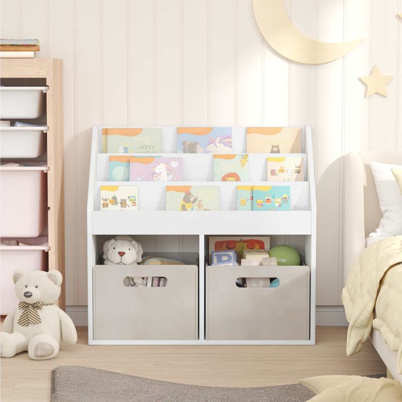 Casa si Gradina - Mobilier - Biblioteci si rafturi - Rafturi - Raft pentru copii Alb lucios 72,5 x 29,5 x 69 cm Lemn compozit - Infinity.ro