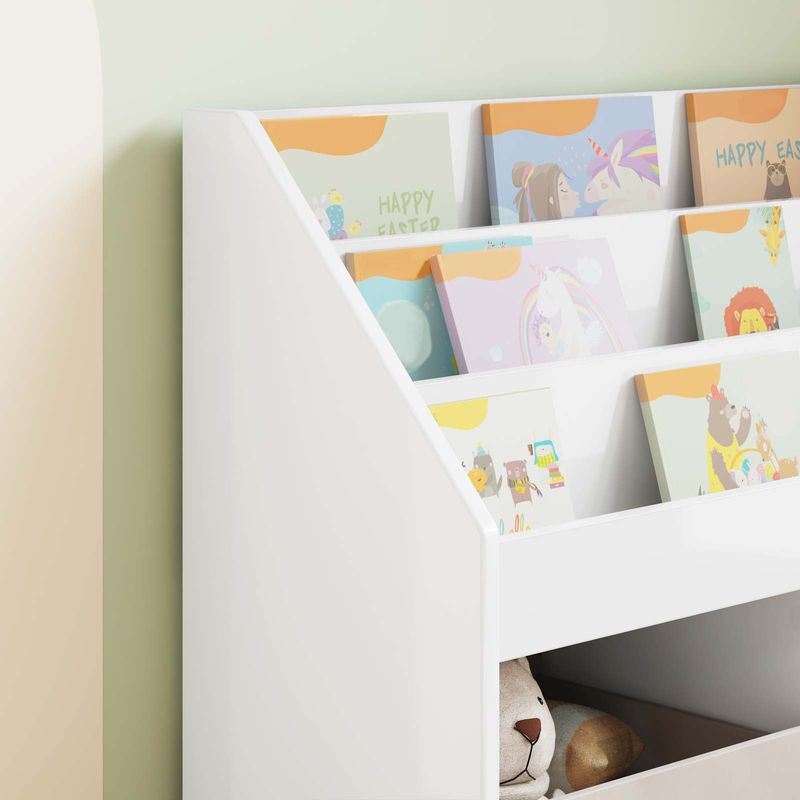 Casa si Gradina - Mobilier - Biblioteci si rafturi - Rafturi - Raft pentru copii Alb lucios 72,5 x 29,5 x 69 cm Lemn compozit - Infinity.ro