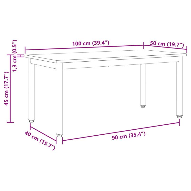 Casa si Gradina - Mobilier - Mese si birouri - Masute de cafea - Masa de cafea Stejar artizanal 100 x 50 x 45 cm Lemn compozit - Infinity.ro