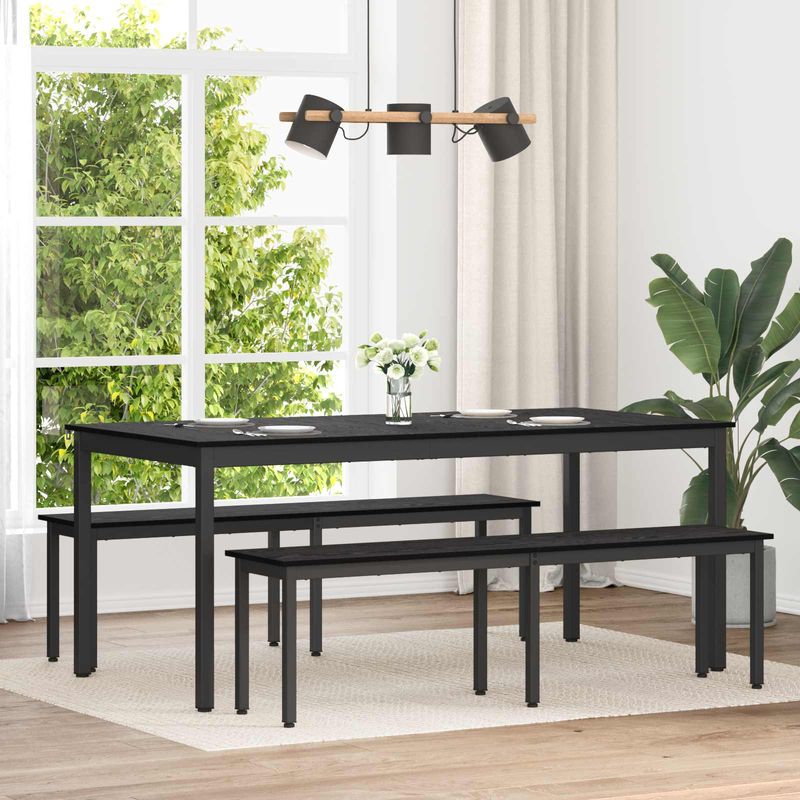Casa si Gradina - Mobilier - Canapele si coltare - Banchete - Banca Stejar Negru 160 x 35 x 45 cm Lemn compozit - Infinity.ro