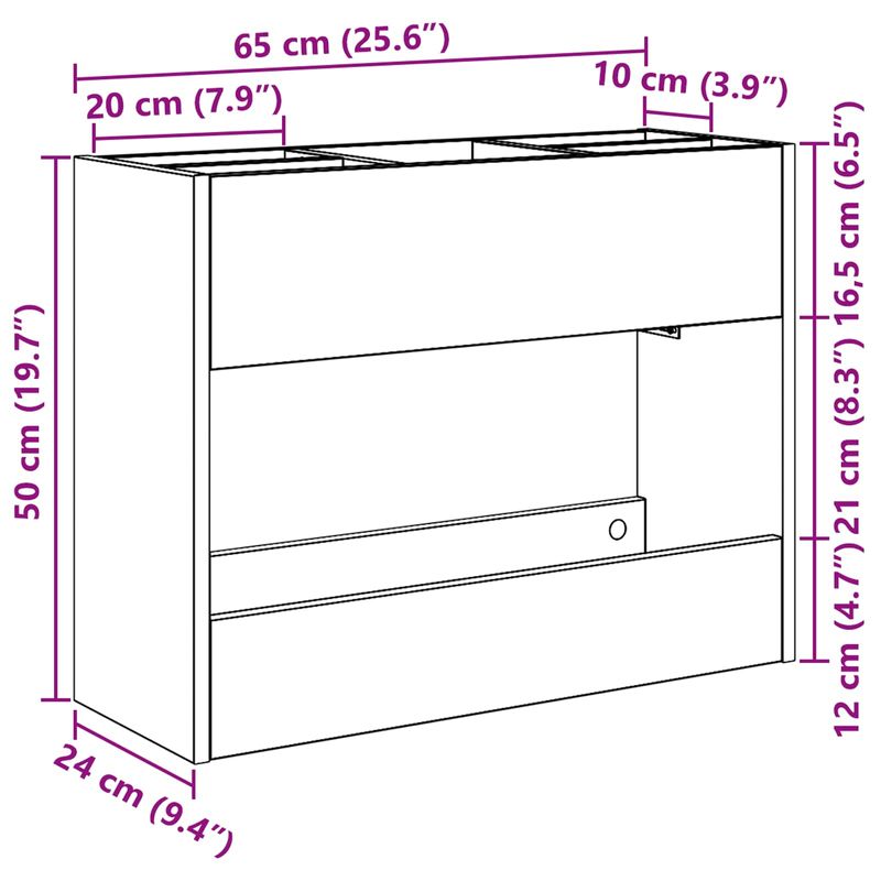 Casa si Gradina - Decoratiuni - Obiecte decorative - Suporturi umbrele - Suport pentru umbrele Stejar Artizanal 65 x 24 x 50 cm - Infinity.ro
