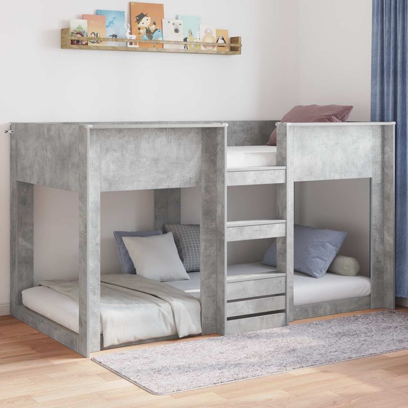 Casa si Gradina - Mobilier - Paturi si accesorii - Paturi - Cadru de pat de podea Gri din beton 80 x 200 cm Lemn compozit - Infinity.ro