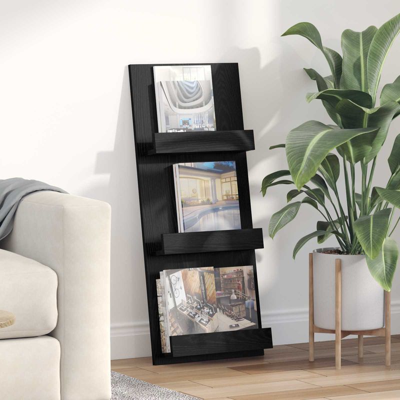 Casa si Gradina - Mobilier - Biblioteci si rafturi - Rafturi - Raft pentru reviste Stejar Negru 43 x 11 x 102 cm Lemn compozit - Infinity.ro