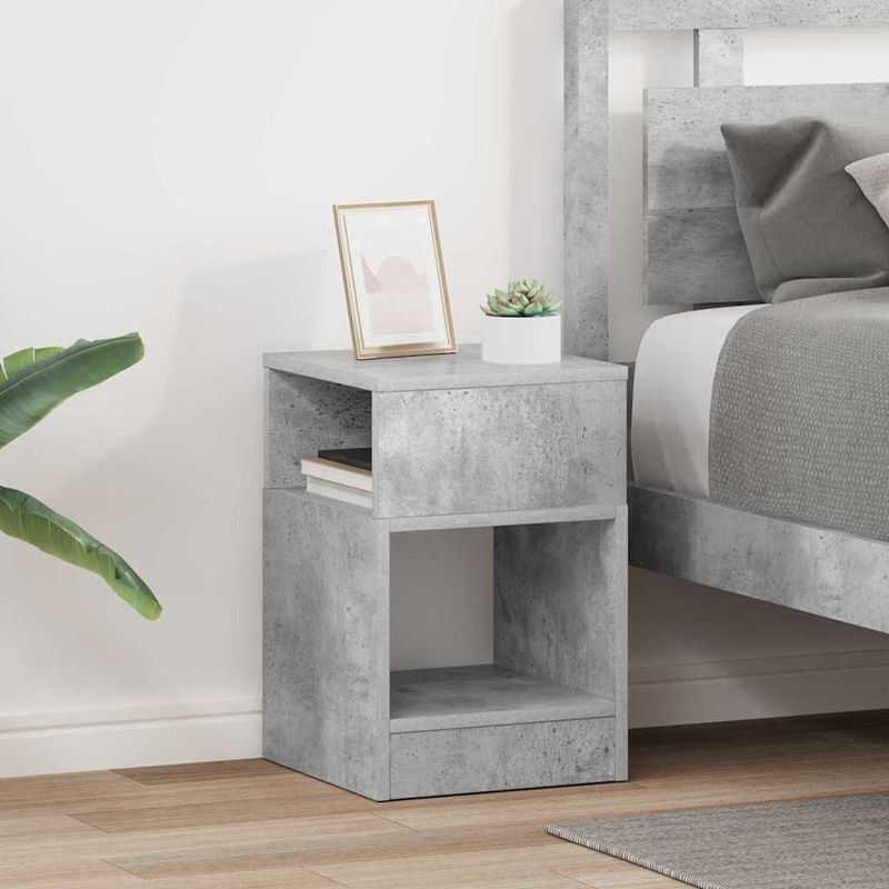 Casa si Gradina - Mobilier - Mese si birouri - Mese living - Masa laterala 2 pcs Gri din beton 30,5 x 30 x 45 cm - Infinity.ro