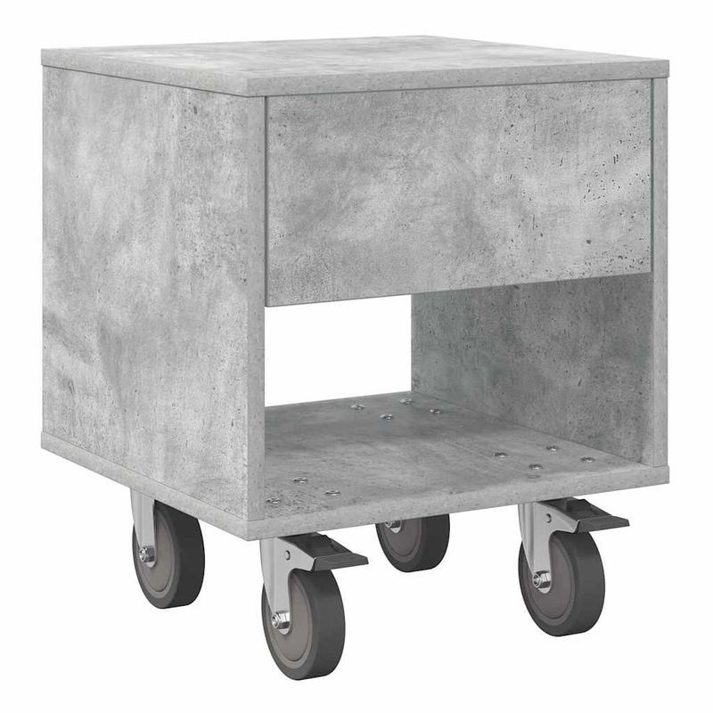 Casa si Gradina - Mobilier - Comode si corpuri - Noptiere - Noptiera 2 pcs Gri din beton 40,5 x 40 x 48 cm Lemn compozit - Infinity.ro
