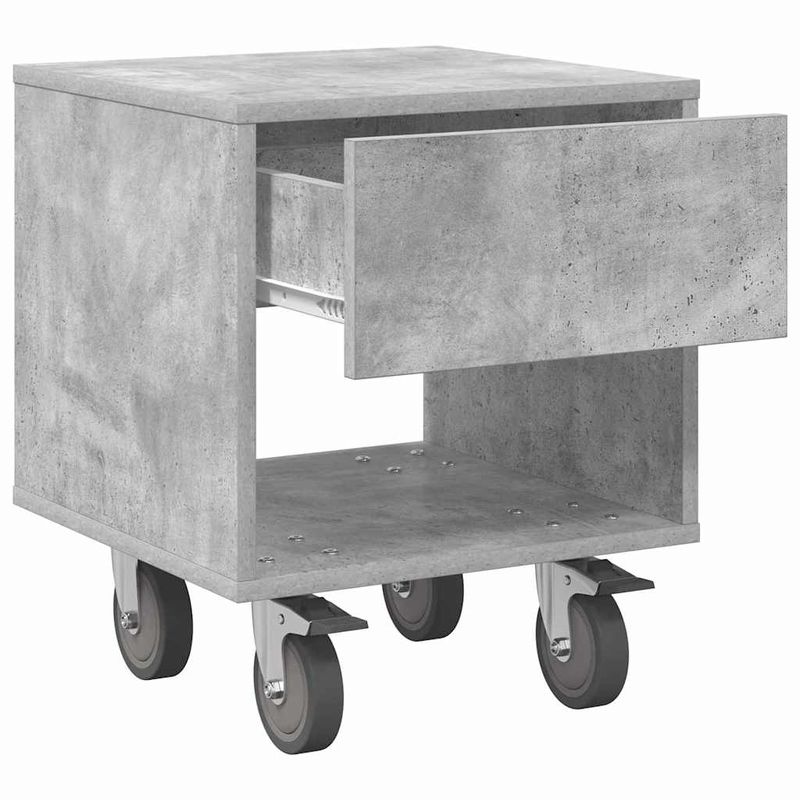 Casa si Gradina - Mobilier - Comode si corpuri - Noptiere - Noptiera 2 pcs Gri din beton 40,5 x 40 x 48 cm Lemn compozit - Infinity.ro