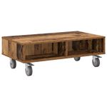 Casa si Gradina - Mobilier - Mese si birouri - Mese living - Masa laterala cu roti Lemn vechi 90 x 50 x 30 cm Lemn compozit - Infinity.ro