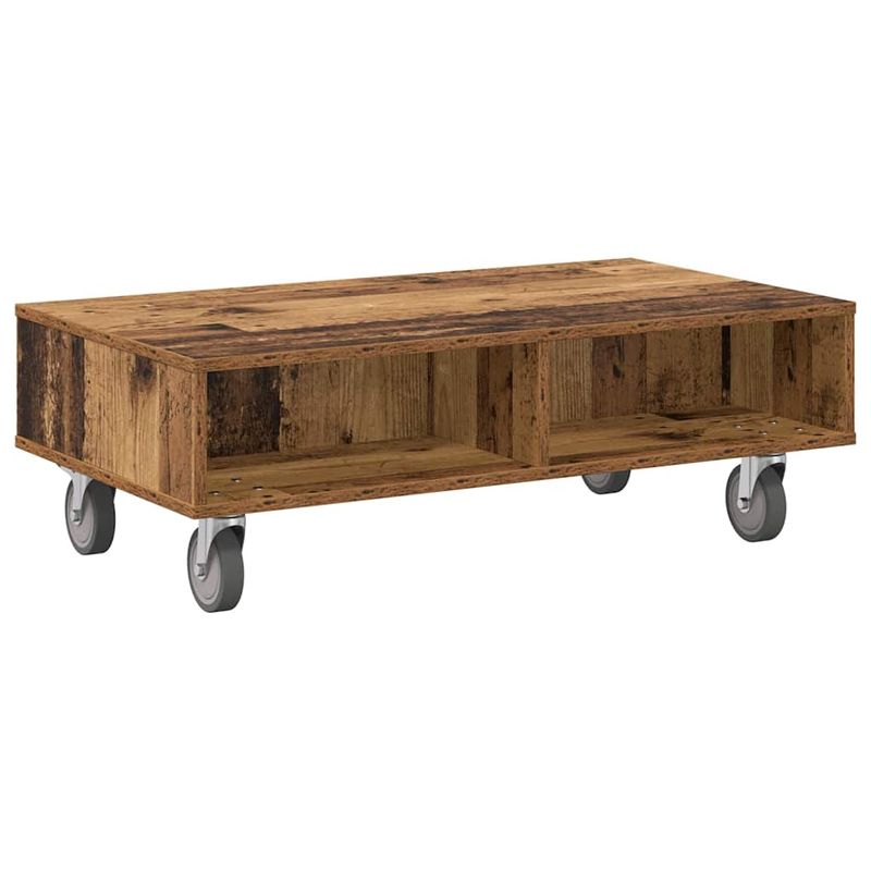 Casa si Gradina - Mobilier - Mese si birouri - Mese living - Masa laterala cu roti Lemn vechi 90 x 50 x 30 cm Lemn compozit - Infinity.ro