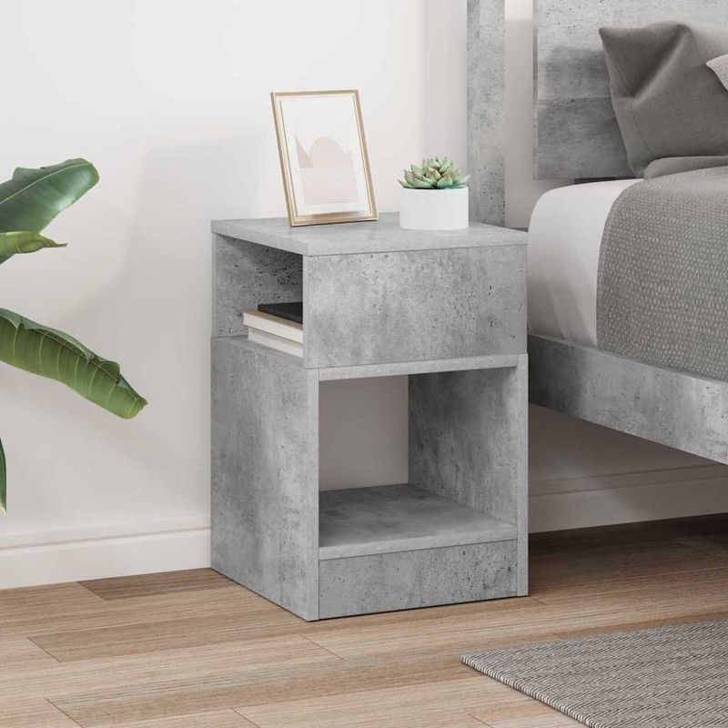 Casa si Gradina - Mobilier - Mese si birouri - Mese living - Masa laterala Gri din beton 30,5 x 30 x 45 cm Lemn compozit - Infinity.ro