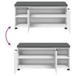 Casa si Gradina - Mobilier - Organizare si depozitare - Bancute - Banca pentru hol cu perna Simplu Alb 100 x 38 x 46 cm - Infinity.ro