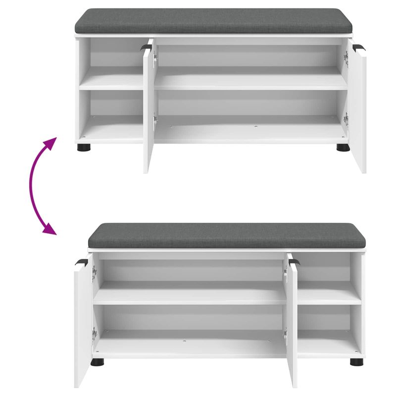 Casa si Gradina - Mobilier - Organizare si depozitare - Bancute - Banca pentru hol cu perna Simplu Alb 100 x 38 x 46 cm - Infinity.ro