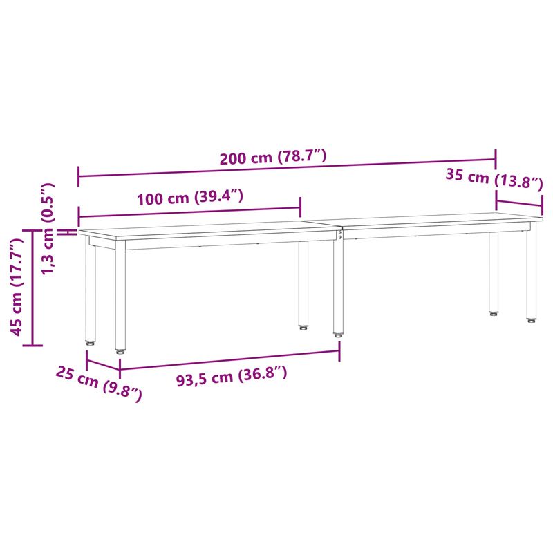 Casa si Gradina - Mobilier - Canapele si coltare - Banchete - Banca Stejar fumuriu 200 x 35 x 45 cm Lemn compozit - Infinity.ro