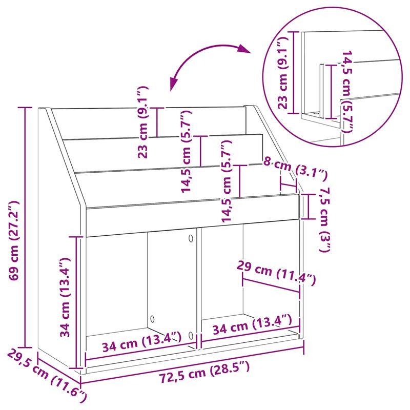 Casa si Gradina - Mobilier - Biblioteci si rafturi - Rafturi - Raft pentru copii Alb 72,5 x 29,5 x 69 cm Lemn compozit - Infinity.ro