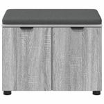 Casa si Gradina - Mobilier - Canapele si coltare - Banchete - Banca pentru hol cu perna cu usa Gri Sonoma 60 x 38 x 46 cm - Infinity.ro