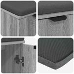 Casa si Gradina - Mobilier - Canapele si coltare - Banchete - Banca pentru hol cu perna cu usa Gri Sonoma 60 x 38 x 46 cm - Infinity.ro