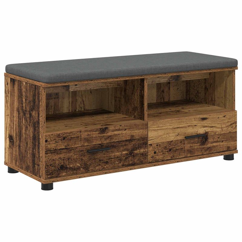 Casa si Gradina - Mobilier - Organizare si depozitare - Bancute - Banca pentru hol cu perna cu sertar Lemn vechi 100 x 38 x 46 cm - Infinity.ro