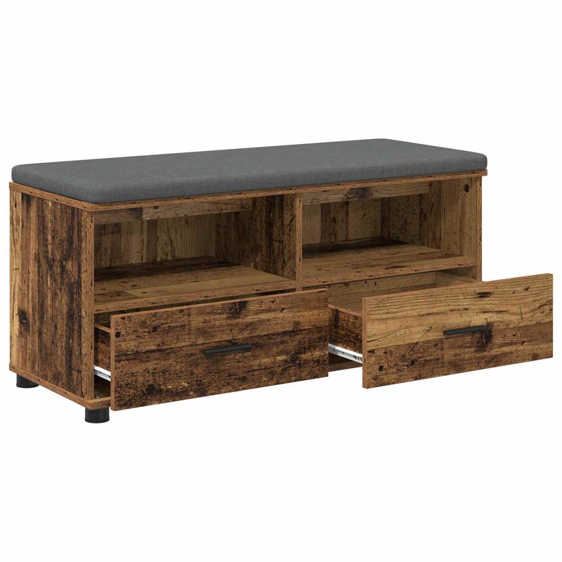 Casa si Gradina - Mobilier - Organizare si depozitare - Bancute - Banca pentru hol cu perna cu sertar Lemn vechi 100 x 38 x 46 cm - Infinity.ro