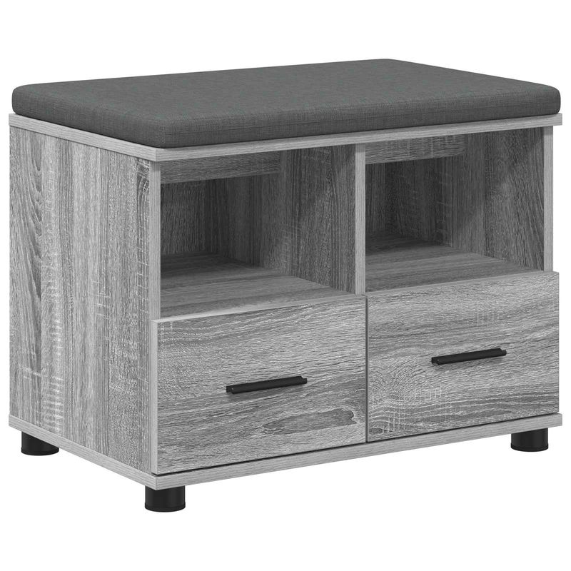 Casa si Gradina - Mobilier - Organizare si depozitare - Bancute - Banca pentru hol cu perna cu sertar Gri Sonoma 60 x 38 x 46 cm - Infinity.ro