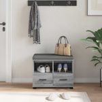 Casa si Gradina - Mobilier - Organizare si depozitare - Bancute - Banca pentru hol cu perna cu sertar Gri Sonoma 60 x 38 x 46 cm - Infinity.ro