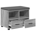 Casa si Gradina - Mobilier - Organizare si depozitare - Bancute - Banca pentru hol cu perna cu sertar Gri Sonoma 60 x 38 x 46 cm - Infinity.ro