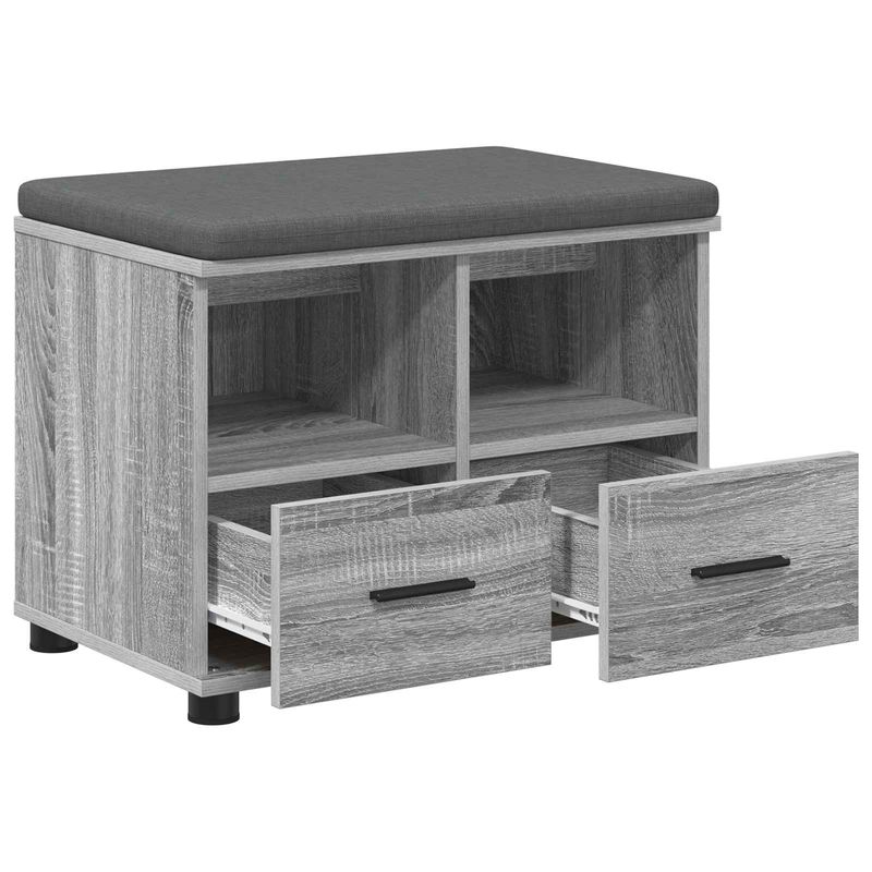 Casa si Gradina - Mobilier - Organizare si depozitare - Bancute - Banca pentru hol cu perna cu sertar Gri Sonoma 60 x 38 x 46 cm - Infinity.ro