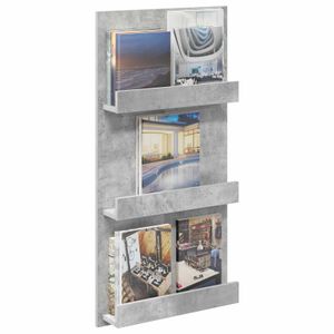 Raft pentru reviste cu raft Gri din beton 51 x 11 x 102 cm