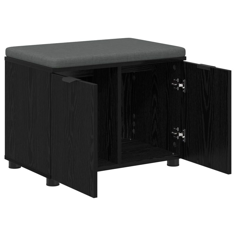 Casa si Gradina - Mobilier - Organizare si depozitare - Bancute - Banca pentru hol cu perna cu usa Stejar Negru, 60 x 38 x 46 cm - Infinity.ro