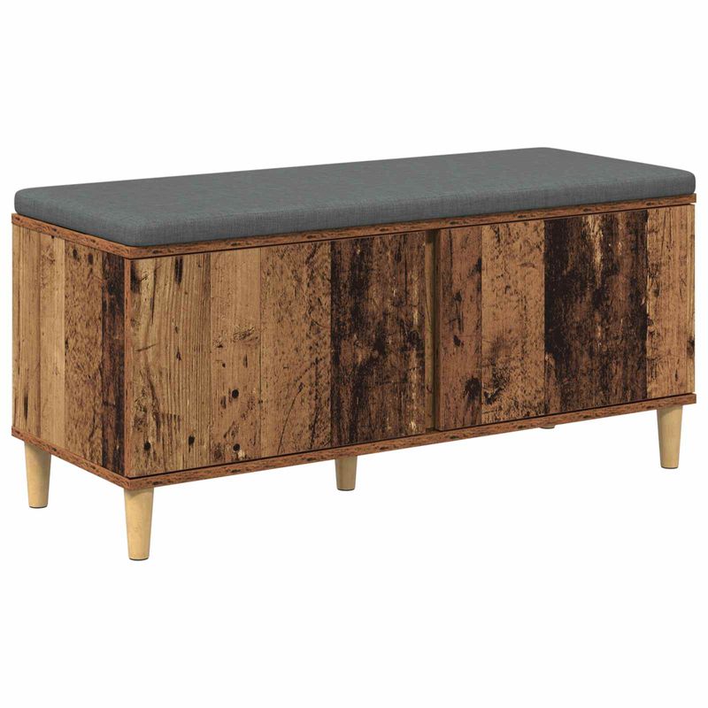 Casa si Gradina - Mobilier - Organizare si depozitare - Bancute - Banca pentru hol cu perna cu usa Lemn vechi, 60 x 38 x 46 cm, - Infinity.ro
