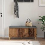 Casa si Gradina - Mobilier - Organizare si depozitare - Bancute - Banca pentru hol cu perna cu usa Lemn vechi, 60 x 38 x 46 cm, - Infinity.ro