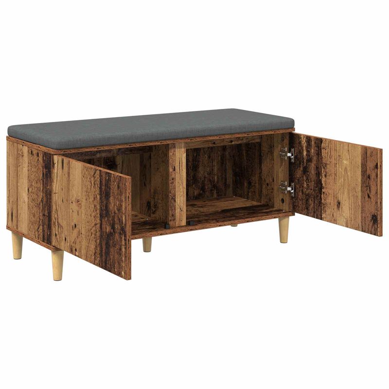 Casa si Gradina - Mobilier - Organizare si depozitare - Bancute - Banca pentru hol cu perna cu usa Lemn vechi, 60 x 38 x 46 cm, - Infinity.ro