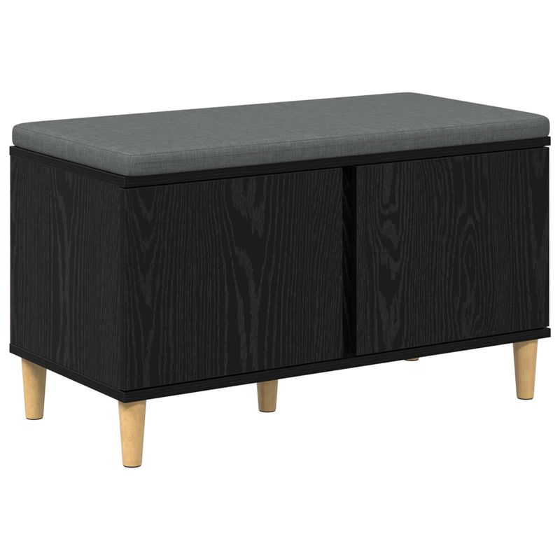 Casa si Gradina - Mobilier - Organizare si depozitare - Bancute - Banca pentru hol cu perna cu usa Stejar Negru 60 x 38 x 46 cm - Infinity.ro