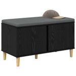Casa si Gradina - Mobilier - Organizare si depozitare - Bancute - Banca pentru hol cu perna cu usa Stejar Negru 60 x 38 x 46 cm - Infinity.ro