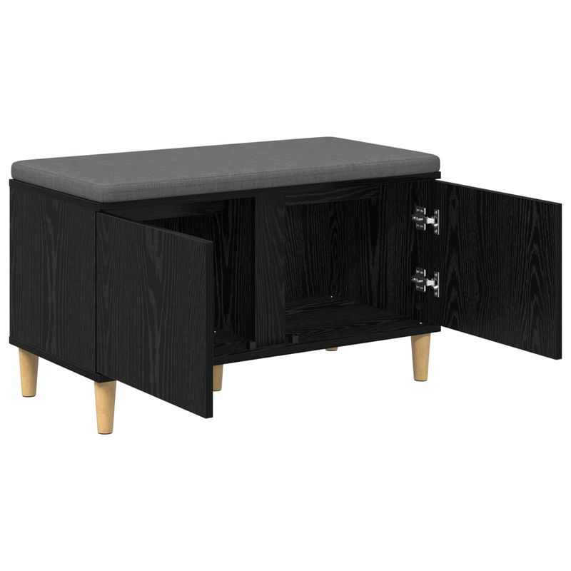 Casa si Gradina - Mobilier - Organizare si depozitare - Bancute - Banca pentru hol cu perna cu usa Stejar Negru 60 x 38 x 46 cm - Infinity.ro
