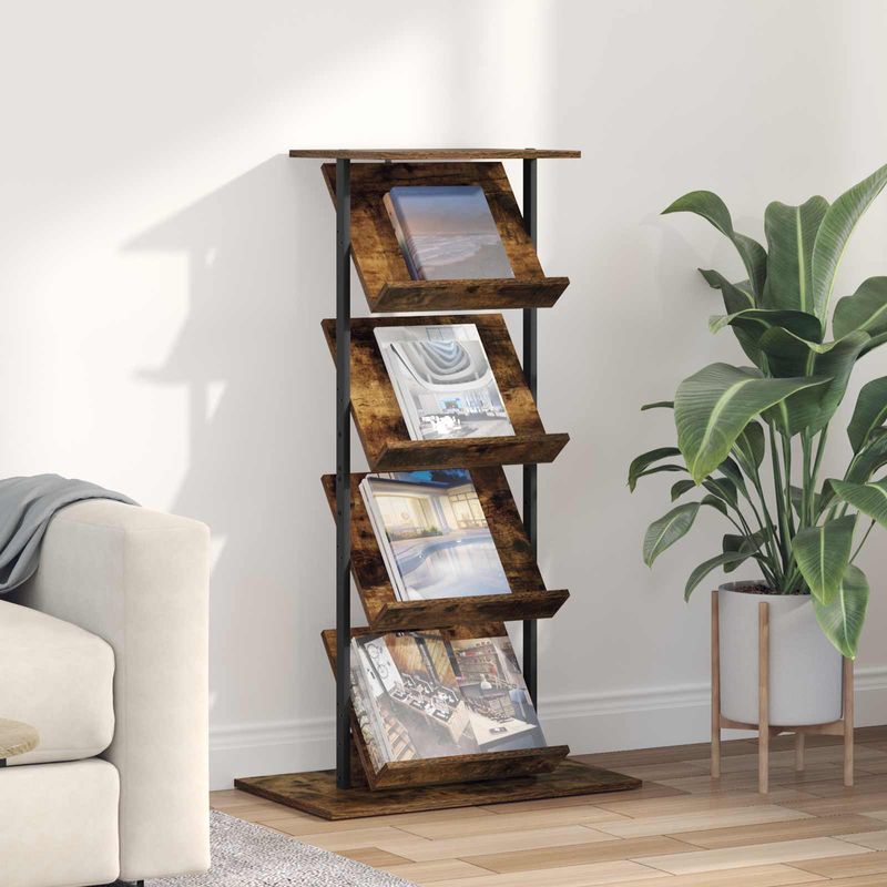 Casa si Gradina - Mobilier - Biblioteci si rafturi - Rafturi - Raft pentru reviste cu raft Stejar fumuriu 68 x 40 x 123.5 cm - Infinity.ro