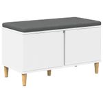 Casa si Gradina - Mobilier - Organizare si depozitare - Bancute - Banca pentru hol cu perna, cu depozitare Alb 60 x 38 x 46 cm - Infinity.ro