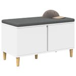 Casa si Gradina - Mobilier - Organizare si depozitare - Bancute - Banca pentru hol cu perna, cu depozitare Alb 60 x 38 x 46 cm - Infinity.ro
