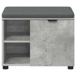Casa si Gradina - Mobilier - Organizare si depozitare - Bancute - Banca pentru hol cu perna Simplu Gri din beton 60 x 38 x 46 cm - Infinity.ro