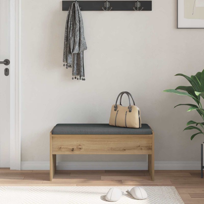 Casa si Gradina - Mobilier - Organizare si depozitare - Bancute - Banca pentru hol cu perna Stejar Artizanal 83 x 38 x 40 cm - Infinity.ro