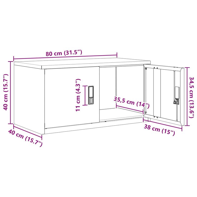Casa si Gradina - Mobilier - Dulapuri si sifoniere - Dulapuri - Dulap de depozitare Alb 80 x 40 x 40 cm Otel Laminat la Rece - Infinity.ro